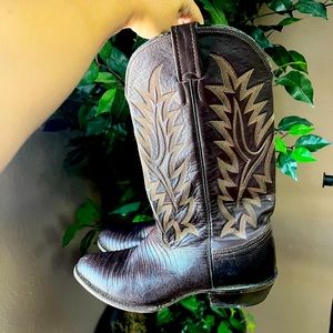 Larry Mahan Men’s Cowboy Boots Dark Brown Size 10